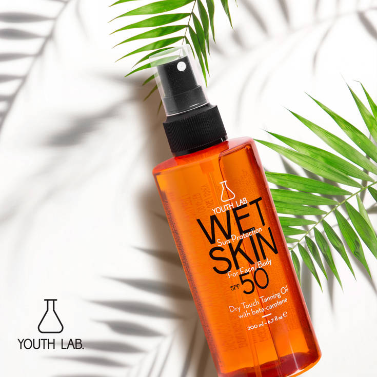 Νέο αντηλιακό ξηρό λάδι από τη YOUTH LAB. 10 POST INSTA WET SKIN LEAVES 1