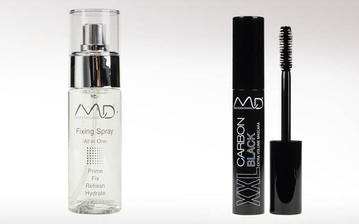 Μάσκαρα ΧΧL Carbon Black, Fixing Spray και σταγόνες Sparkling Drops της MD PROFESSIONNEL 6 md1 1