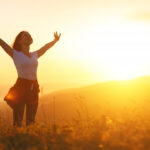 happiness woman sunset st